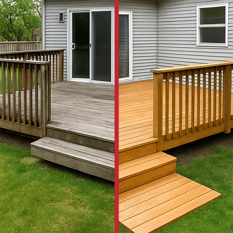 Patio avant/après